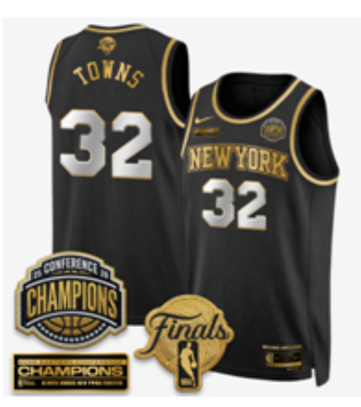 Men New York Knicks #32 Towns black 2026 Nike NBA jersey 07150024